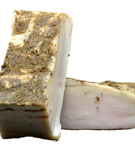 Lardo Stagionato alle Erbe Aromatiche (Pepe Nero – Peperoncino)